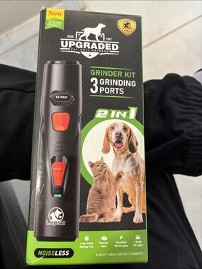 Black Pet Nail Grinder Kit - 2-in-1 Grinder with 3 Grinding Ports